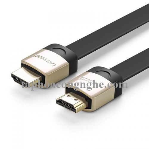 Ugreen 10265 10M màu Đen Cáp tín hiệu HDMI chuẩn 2.0 cáp dẹt đầu bọc hợp kim HD123 30010265